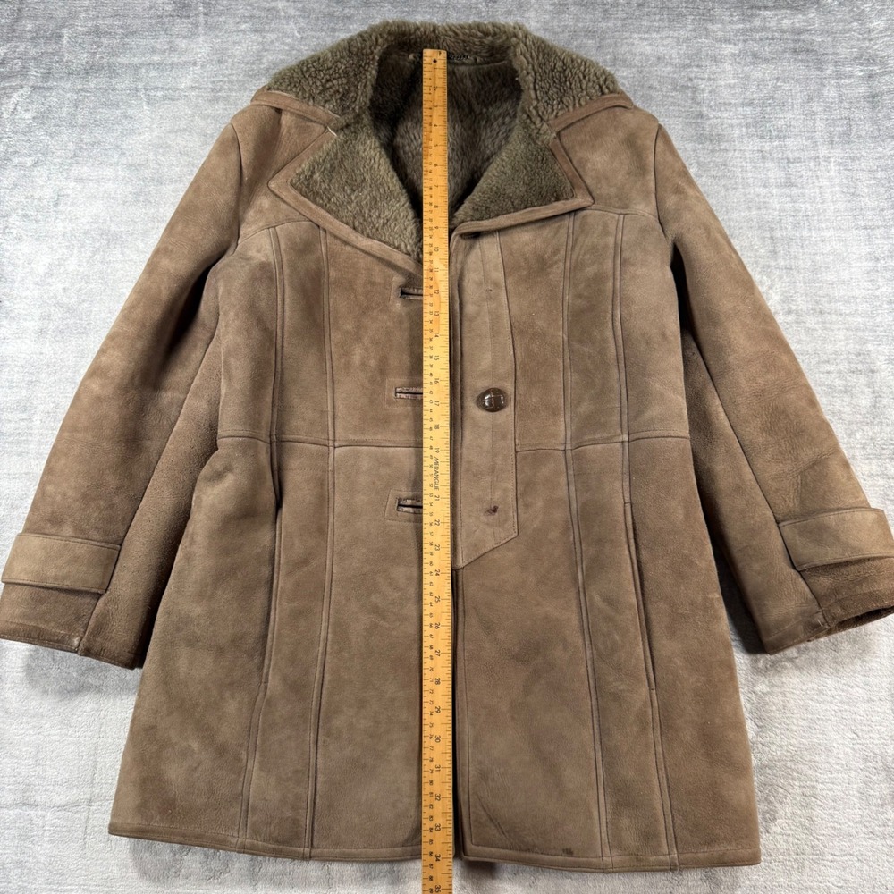 Oakleaf Leatherwear Jacket Women 38 Brown Suede Penny Lane Boho Shearling Coat - Picture 11 of 14